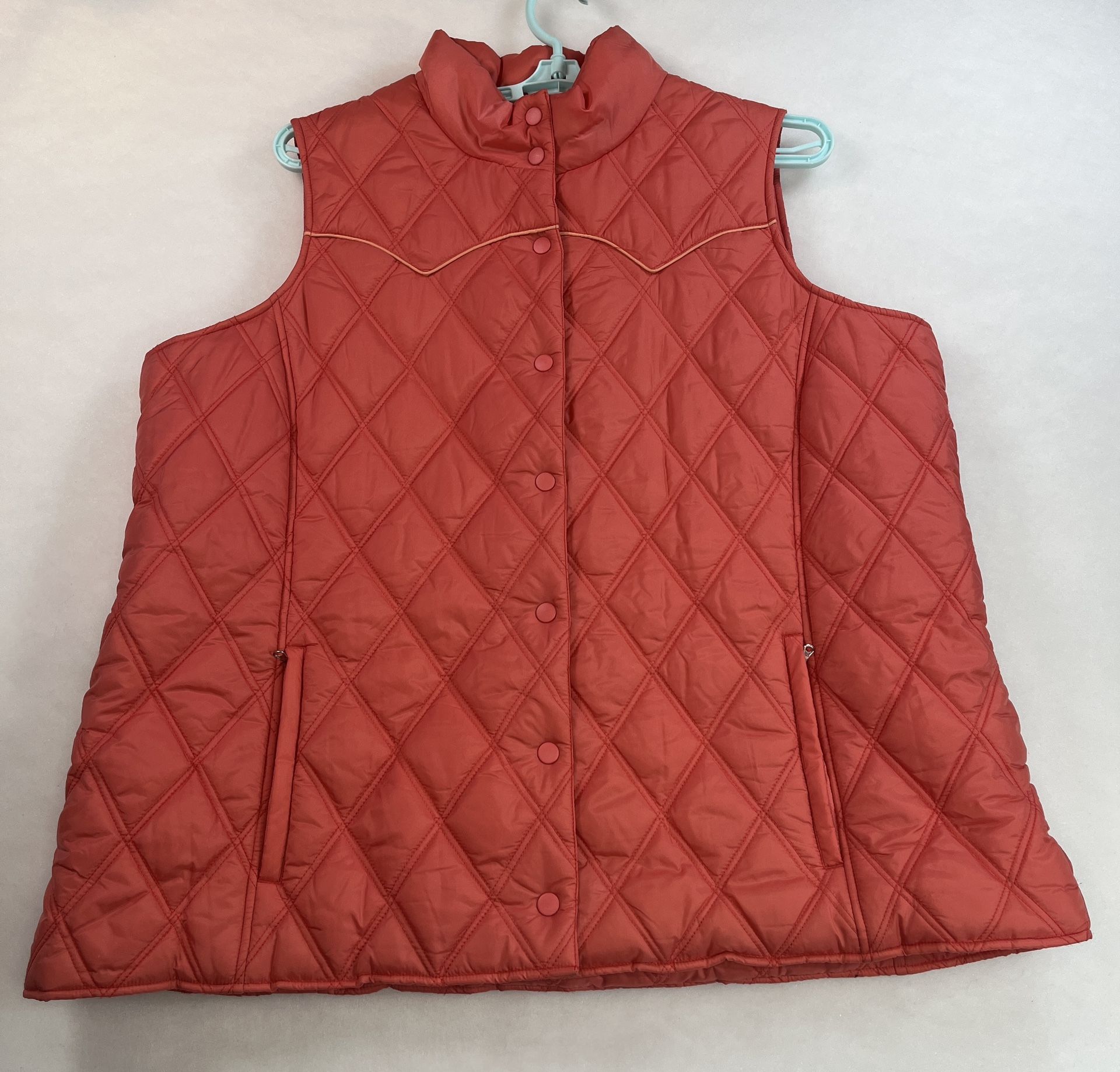 Roper Quilted Puffer Vest Women's Snap Close With Pockets; Sz 3XL