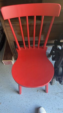 Red IKEA Wooden Chair 
