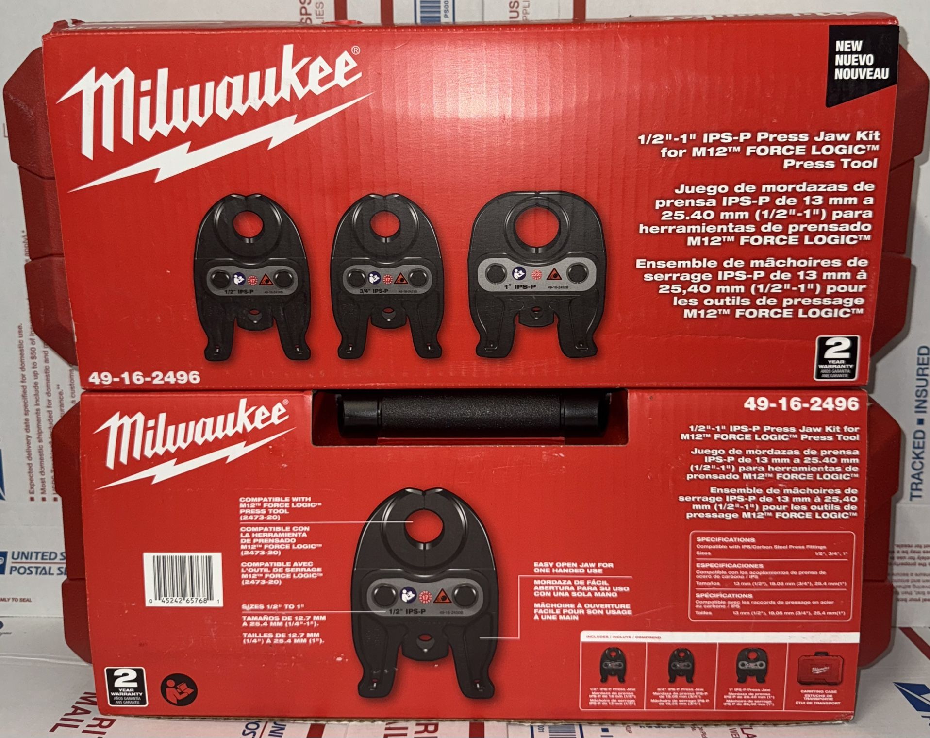 Milwaukee 1/2”-1” IPS Press Tool Jaw Kit for M12 Pro Press. Model #49-16-2496.
