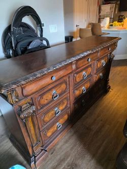 Ashley Furniture Casa Molino Pecan Rustic European 74" Triple dresser