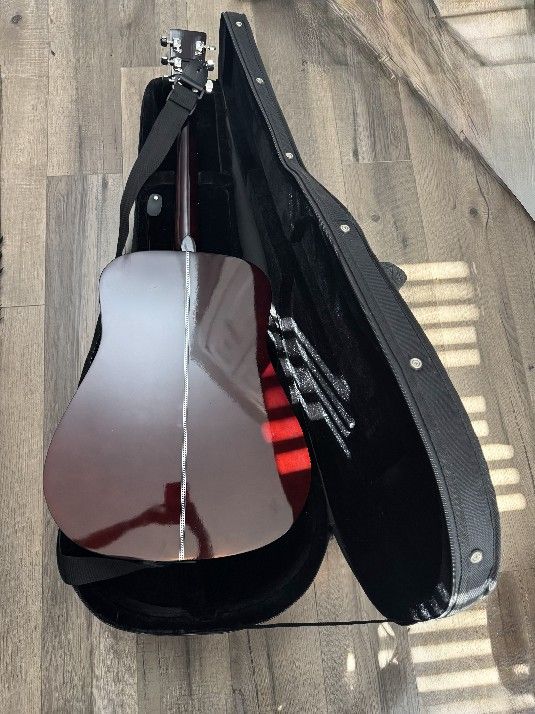 Burswood Esteban Natural Acoustic guitar With Case