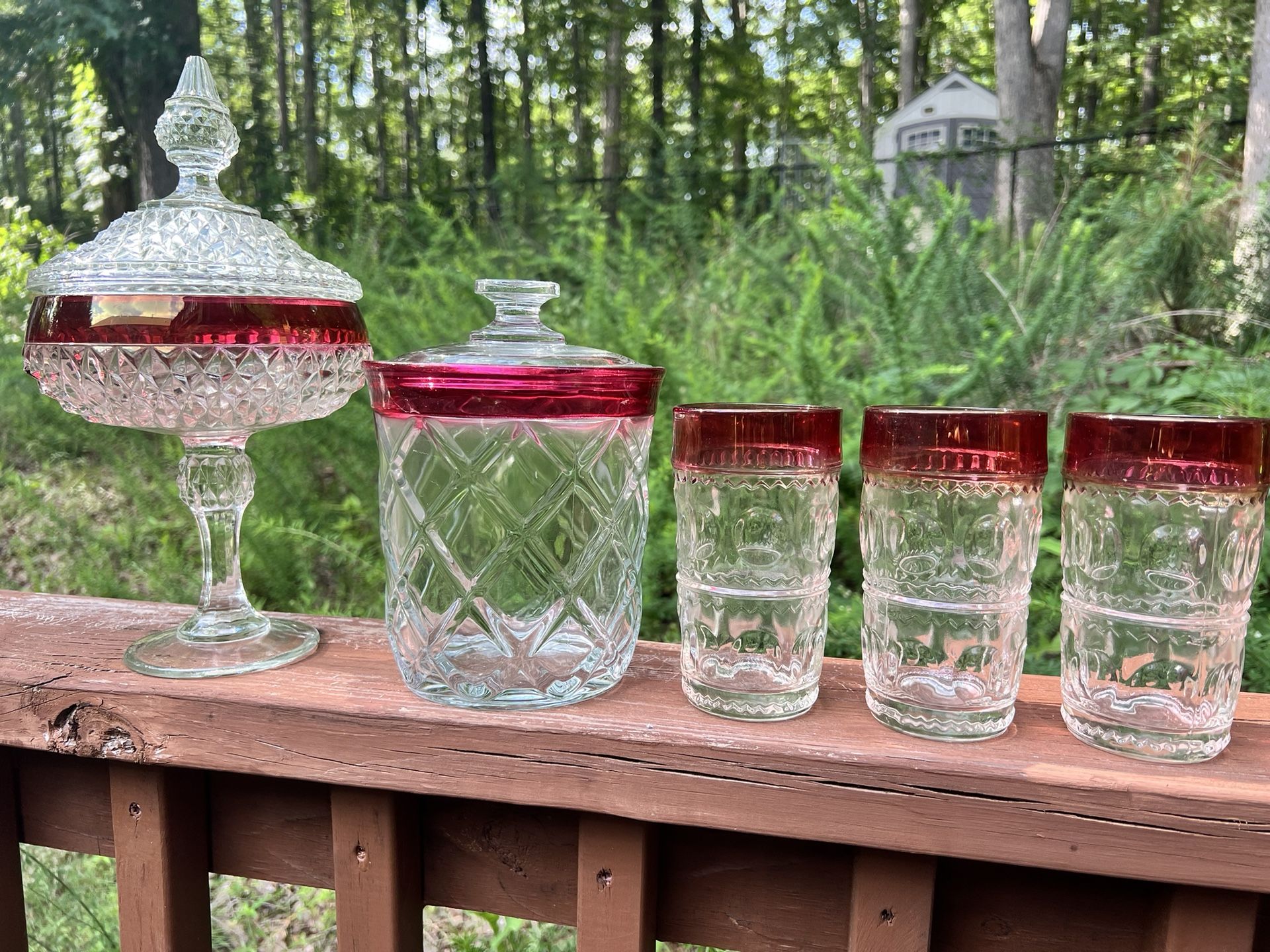 Ruby Indiana glass set