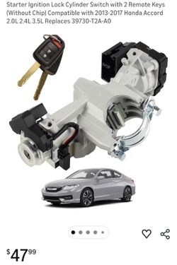 Starter Ignition Lock Cylinder Switch Compatible with 2013-2017 Honda Accord 2.0L2.4L 3.5L Replaces 