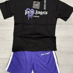 Black Palm Angles Shirt And Shorts 