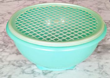 Vintage Tupperware Jadeite Colander All Food Strainer 339-3 With Grid Lid 516-2