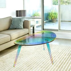 Iridescent Lucite Coffee Table / Acrylic Rainbow Coffee Table – Modern Statement Piece