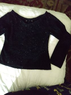 Black shimmer sweater.