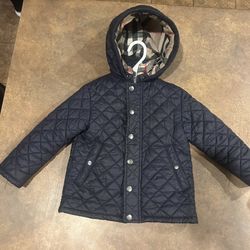 Burberry Kids Quilted Jacket Navy Signature 