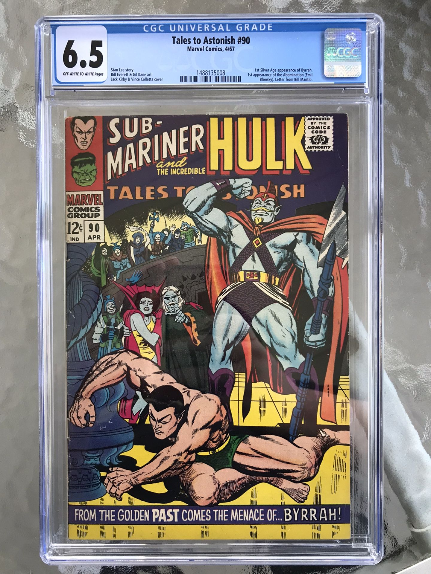 Tales to Astonish #90 (1967) CGC 6.5 — O/w to White Pages; 1st Abomination app.
