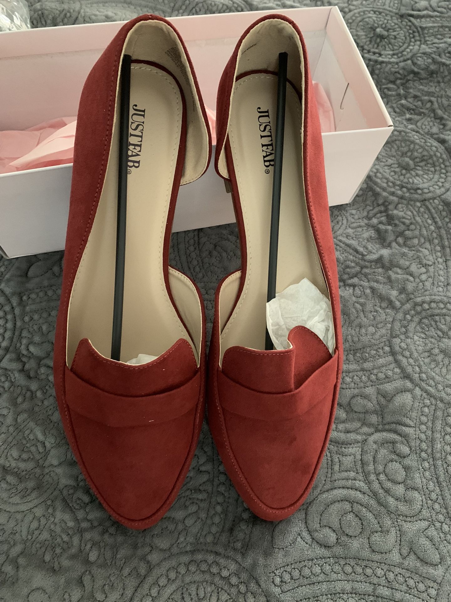Red Suede Flats