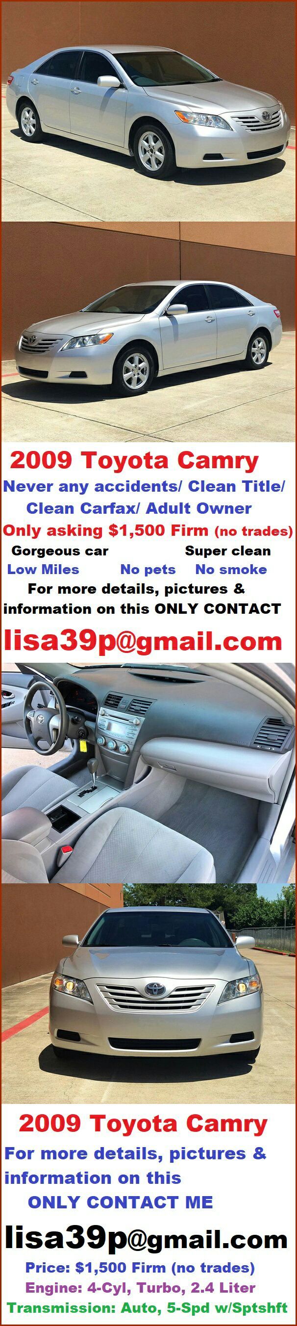 Works perfectly 2009 Toyota Camry Runs Very Good