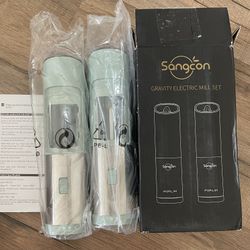 Electric Salt and Pepper Grinder Mill Set With Safety Switch