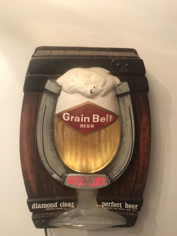 Rare vintage Grain Belt bubbling beer sign