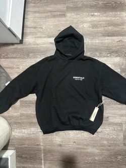 Black Essentials Hoodie White Letters