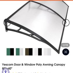 Door and Window Poly Awning Canopy 80” X 40”