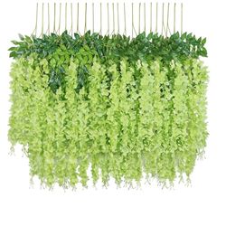 Artificial Lime Green colored Hanging Wisteria
