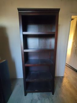 Dark Wood 5-Shelf Bookcase