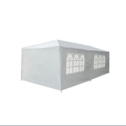 10 ft. x 20 ft. White Wedding Party Canopy Tent Outdoor Gazebo with 6-Removable Sidewalls&venta