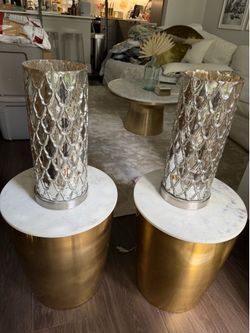Gold and Silver Accent Table Lamps (Set of 2)