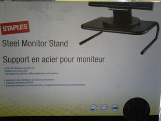 Brand new in box Staples steel monitor stand 4"x14"x11"