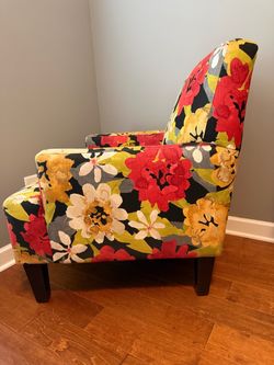 Retro  Arm Chair Large  Print  Flower red , yellow multi
