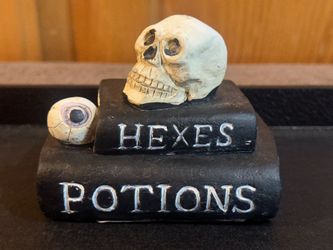 Halloween Skull on Hexes & Potions Spell Books Decor