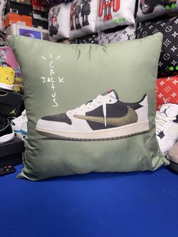Travis Scott One Low Olive Throw Pillow