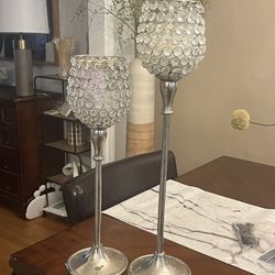 Tall Glass Candle Holder (set of 2)