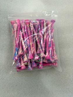 Pink and blue Multi colored golf tees