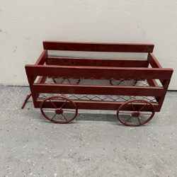 Vintage Metal  Red Garden Plant Doll Wagon - RARE