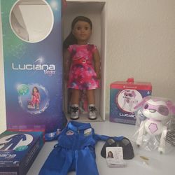 American Girl Doll 2018 Girl Of The Year  Luciana Vega  +Book +Space Flight Suit , Robotic Dog 2018 