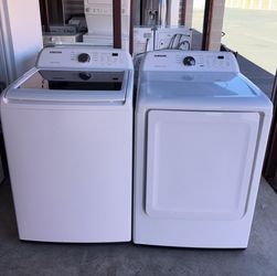 White Samsung Washer And Electric Dryer Matching Set