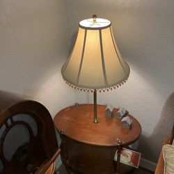 Antique Nightstand With Lamp