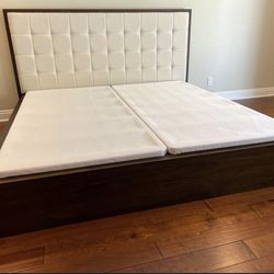 Crate And barrel King Size Storage Bed 