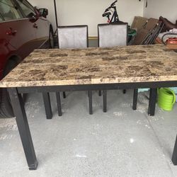 Faux Granite Table & Chairs