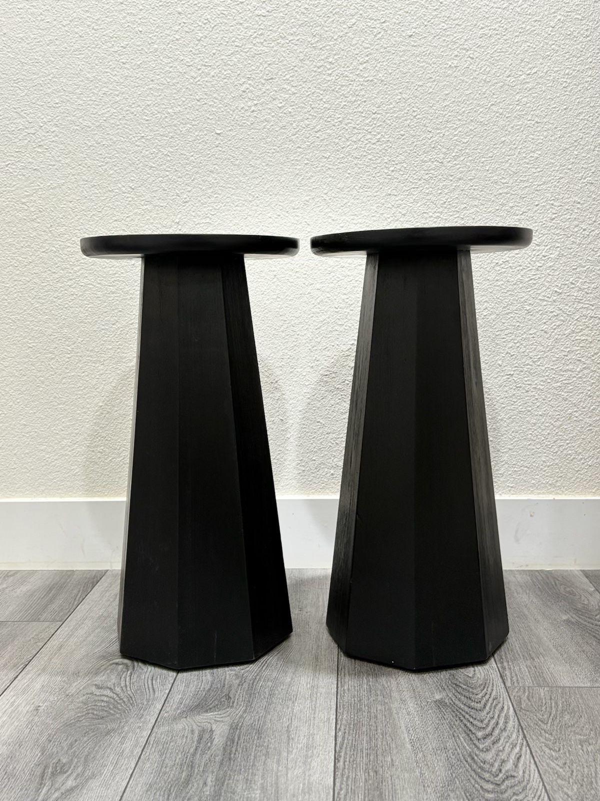 Black Contemporary Wooden End Tables | Side Tables | 2 available