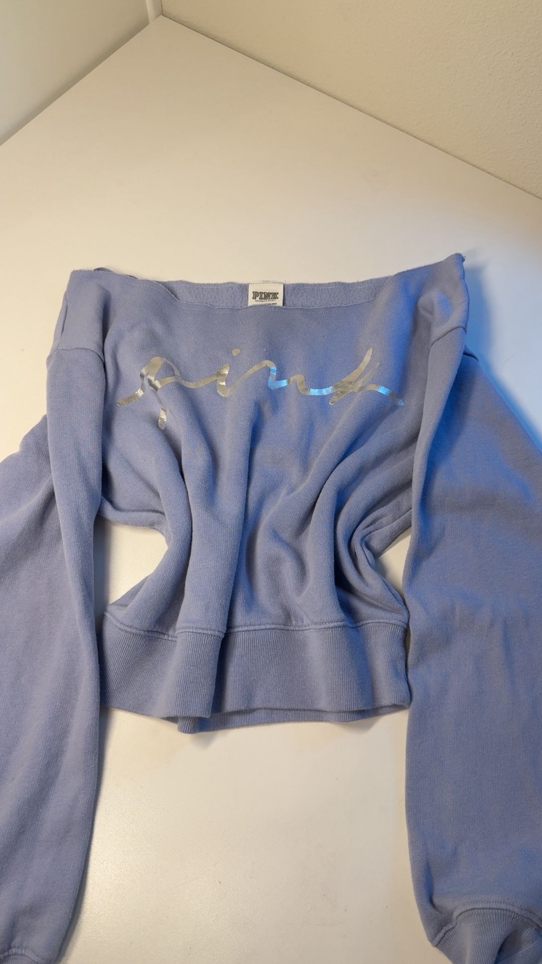 PINK Victoria's Secret Lavender Off-Shoulder Sweater