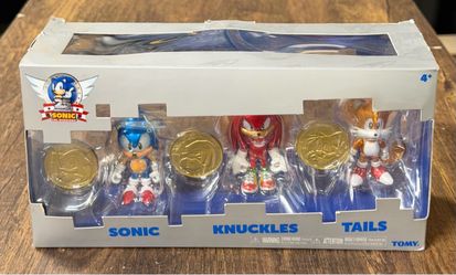 Sonic The Hedgehog 25th Anniversary 3 Figures Coin Medal Set Knuckles Tails!