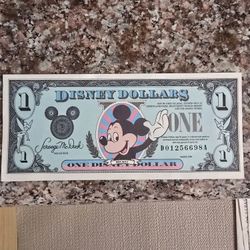 Vintage 1990 Disney Mickey Mouse $1 Bill