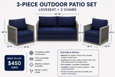 Modway 3 piece patio set