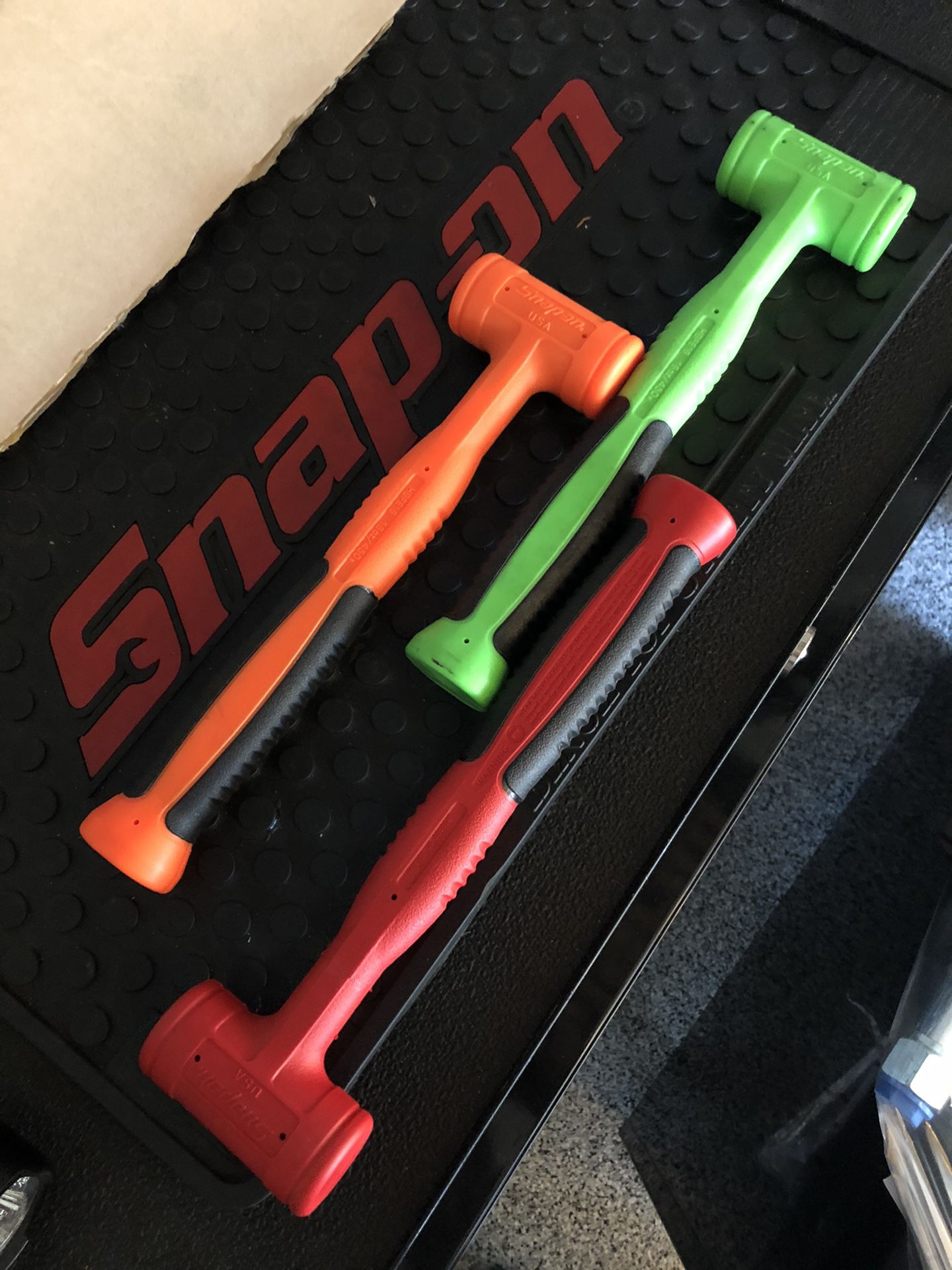 Snap on. Brand new dead blow hammers $50 each FIRM