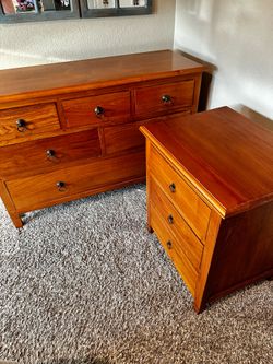 Teak Bedroom Set - 2 Dressers + Nightstand