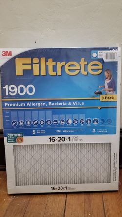 3M filtrete 16X20X1 1900MPR 3 Pack - Brand new, sealed