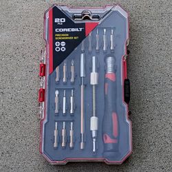 NEW Corebilt 20 piece precision screwdriver set with flexible extension & Philips Slotted Torx bits