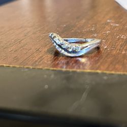 Sterling Silver With 2 Rows Diamonds 