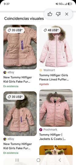 New Tommy Hilfiger Kid Girls Fake Fur Hooded Puffer Jacket