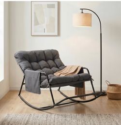 Papasan gray rocking chair new