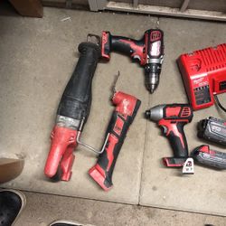 Milwaukee M18  Impact Drill Multiple Tool Saw Zall 2 0f Bateries + Charger