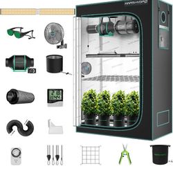 MARS HYDRO 4x2 Grow Tent Kit Complete 300W SP3000 LED Grow Light 960Pcs Samsung LM301B Diodes, 24"x48"x71" 1680D High Reflective Mylar Grow Tent with 