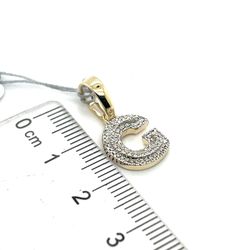 10kt Gold Diamond G Pendant 1.46grams 154125 1